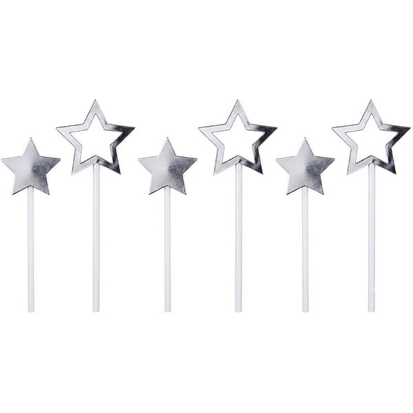 Artigo para decoracao estrela topper prata - art lille (pct.c/10)