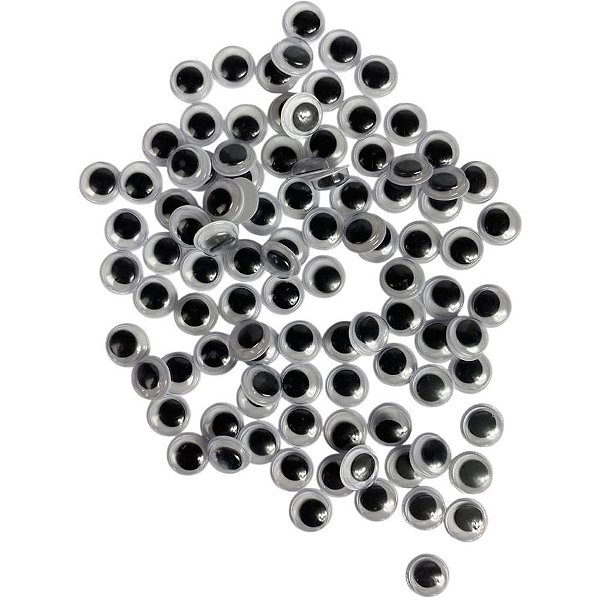 Artesanato olho movel 10mm preto - art lille (pct.c/100)