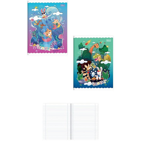 Caderno brochura 1/4 spice kids 48fls masc/fem - tilibra (pct.c/20)
