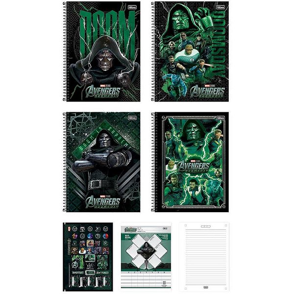 Caderno 10x1 capa dura vingadores doutor destino 160f - tilibra (pct.c/04)