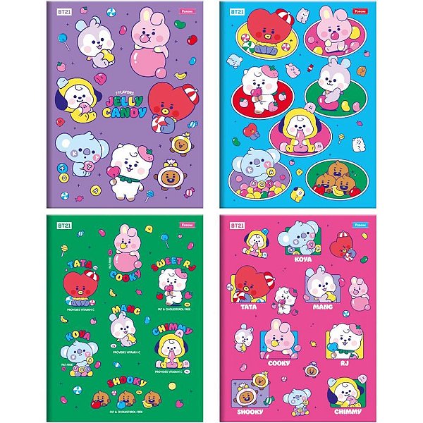 Caderno brochurao capa dura bt21 80fls - foroni (pct.c/05)