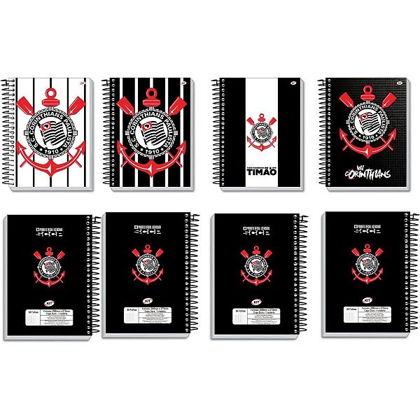 Caderno 10x1 capa dura corinthians 160fls. - kit (pct.c/04)