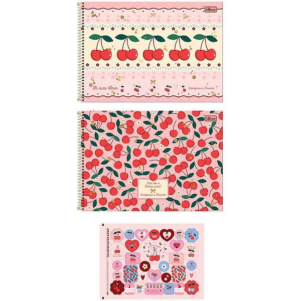 Caderno desenho univ capa dura amarena 80fls. espiral - tilibra (pct.c/04)