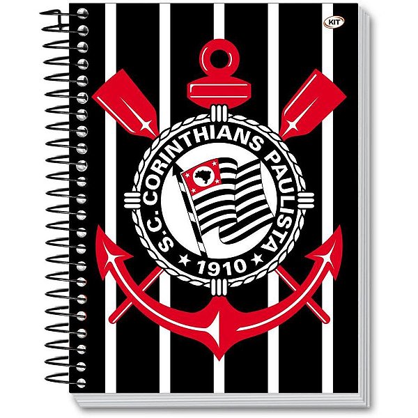 Caderno 01x1 capa dura corinthians 80fls. - kit (pct.c/04)