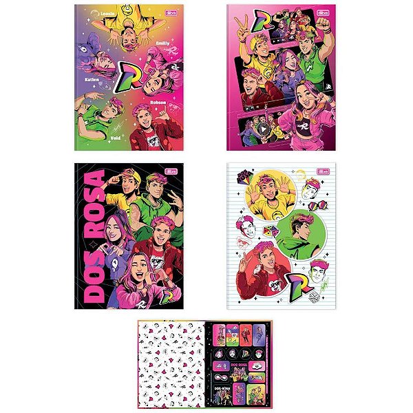 Caderno brochurao capa dura dos rosa 80fls. - tilibra (pct.c/05)