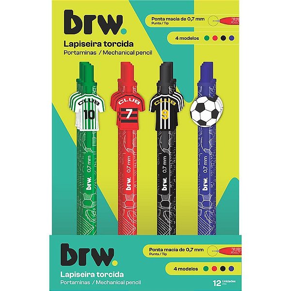Lapiseira 0.7mm sports torcida divertida 4 mod - brw (dp.c/12)