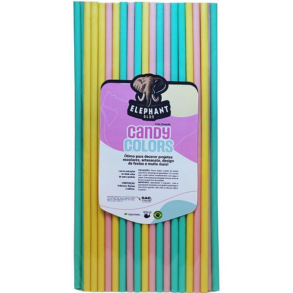 Cola quente refil grossa 500g candy colors - rendicolla (pacote)