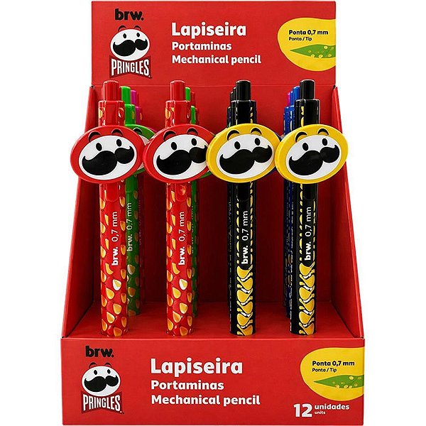Lapiseira 0.7mm pringles 6 cores - brw (dp.c/12)