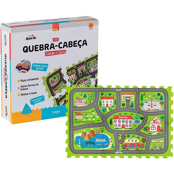 Brinquedo pedagogico eva dipedu quebra-cabeca cidade 7p - brw (unidade)