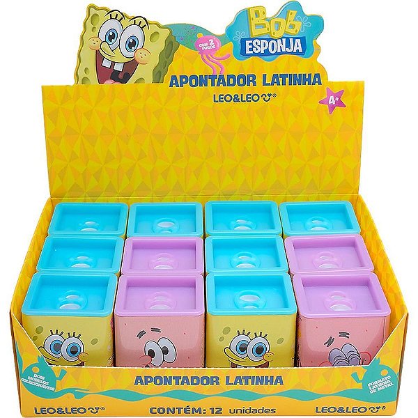 Apontador com deposito 2 furos bob esponja big/padrao 2mod. - leonora (dp.c/12)