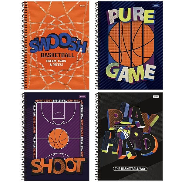Caderno 15x1 capa dura hoop 240fls - foroni (pct.c/02)