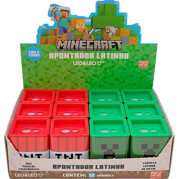 Apontador com deposito 2 furos minecraft big/padrao 2 mod. - leonora (dp.c/12)