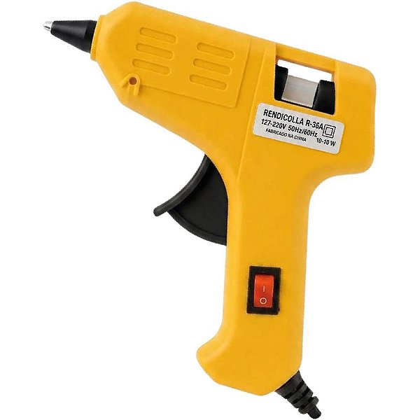 Pistola de cola quente 10w pequena bivolt prof.amarel - rendicolla (unidade)