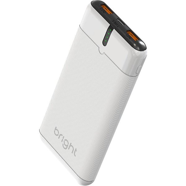 Carregador portatil 10.000 power bank branco - bright (unidade)