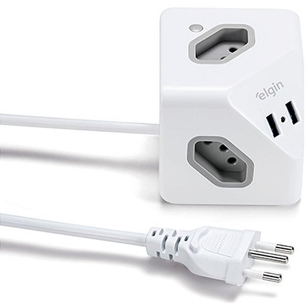 Extensao eletrica tripolar cubo 2p 10amp.1,5m br - elgin (unidade)