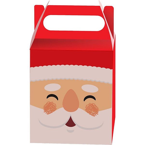 Embalagem para panetone 18x18x18cm caixa papai noel - xingo embalagens (pct.c/05)