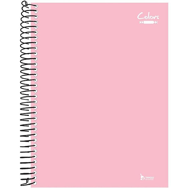 Caderno 01x1 capa dura neutro rosa pastel 96fls. - tamoio (pct.c/04)