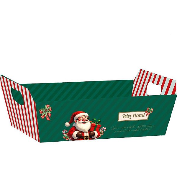 Cesta de papel natal doce natal p 21,5x8x15cm - xingo embalagens (pct.c/04)