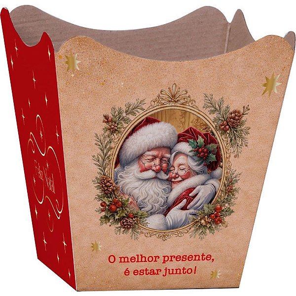 Cachepot paper decorado pote 15 magia de natal - xingo embalagens (pct.c/10)