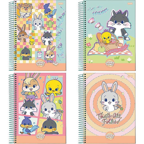 Caderno 01x1 capa dura gokko looney tunes 80 fls. i.a - jandaia (pct.c/04)