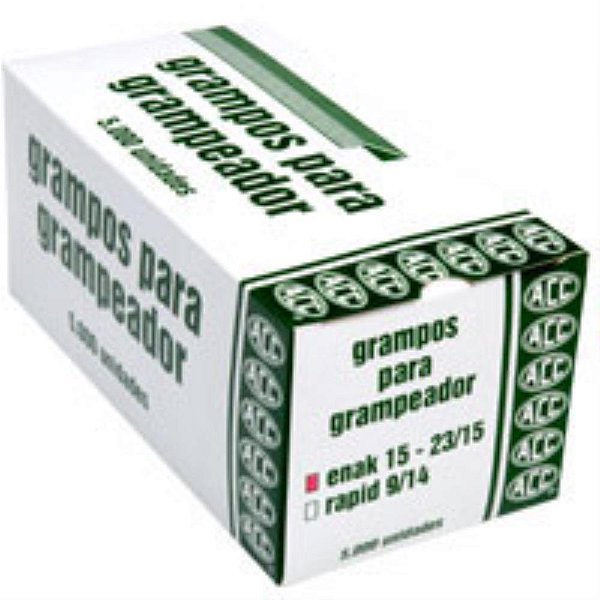 Grampo para grampeador 23/15 galvanizado 5000 grampos - acc (caixa)