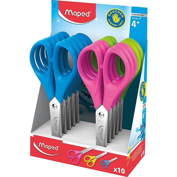 Tesoura escolar pulse jacare canhoto 13cm (sortido) - maped (dp.c/10)