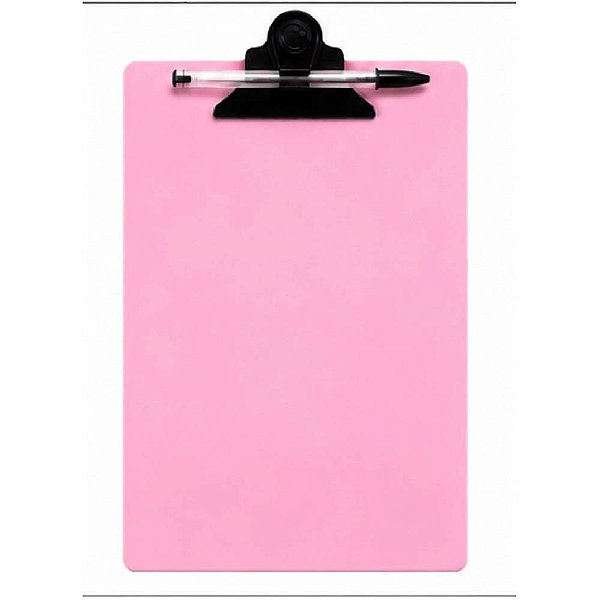 Prancheta plastica pranclip a4 prend.plast.rosa - carbrink (unidade)