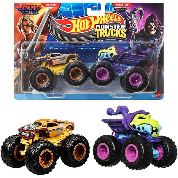 Hot wheels monster trucks demolition doubles motu 2-pack - mattel (unidade)