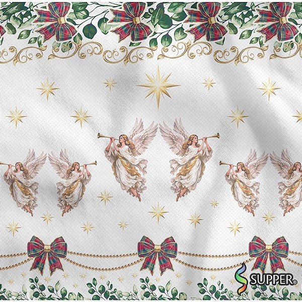 Tnt estampado 1,40m 40g natal anjos natalinos - supper (rl-25mts)