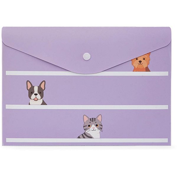 Pasta envelope a5 happy lab c/ botao - polibras (pct.c/05)
