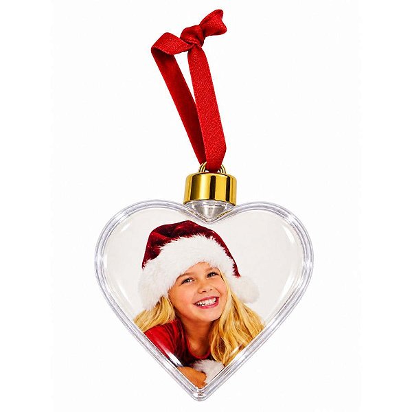Artigo para decoracao natal enfeite foto coracao  8cm - kit (unidade)