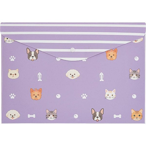Pasta envelope a4 happy lab c/ botao - polibras (pct.c/05)