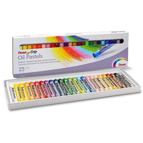 Giz pastel oleoso 25cores - pentel (estojo)