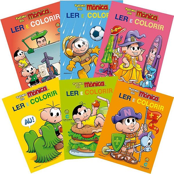Livro infantil colorir ler e colorir t. monica 20x27 - culturama (pct.c/12)