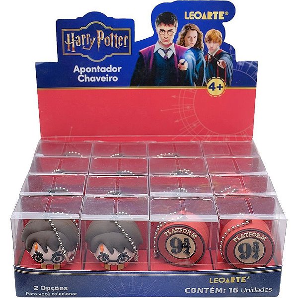 Apontador com deposito harry potter chaveiro 3d 2mod. - leonora (dp.c/16)