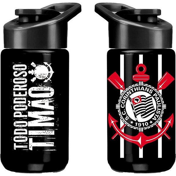 Garrafa plastica corinthians 500ml - kit (unidade)