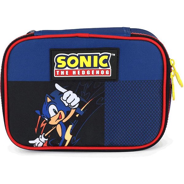 Estojo box sonic azul tecido - luxcel (unidade)