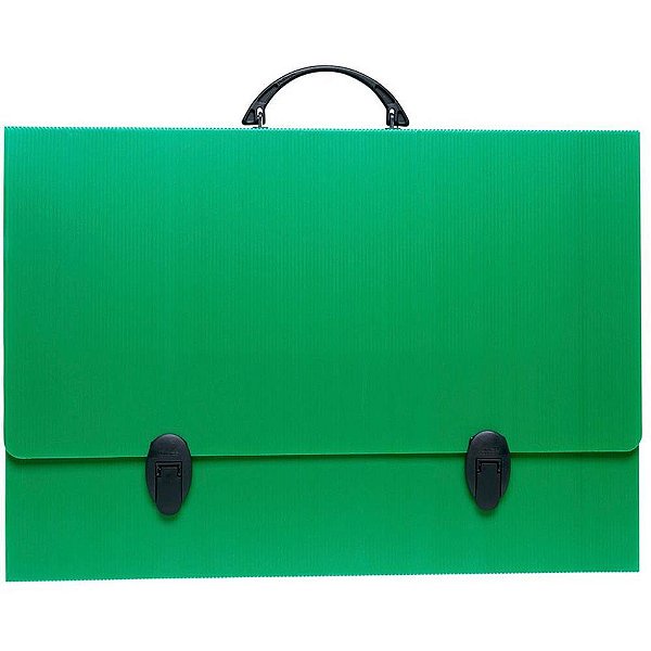 Maleta novaonda com alca a-3  verde c/fecho 3,5cm - polibras (unidade)