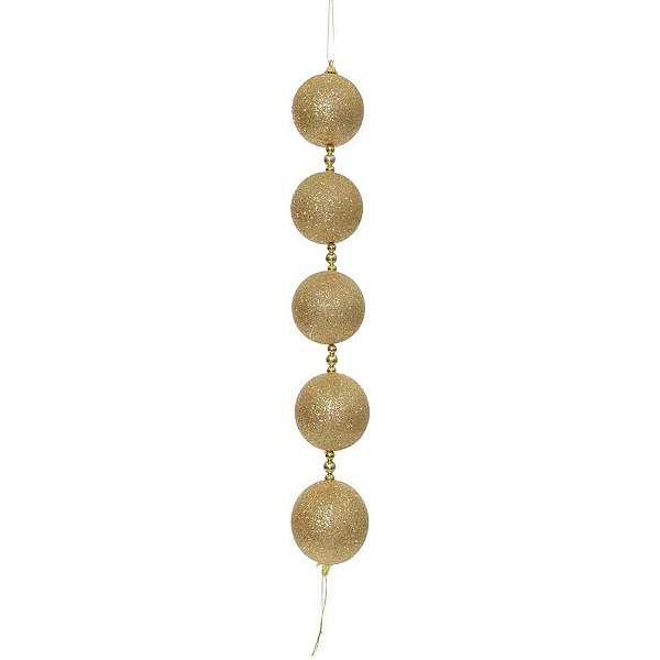 Artigo para decoracao natal bolas dec. 40cm ouro c/glitter - cromus (unidade)