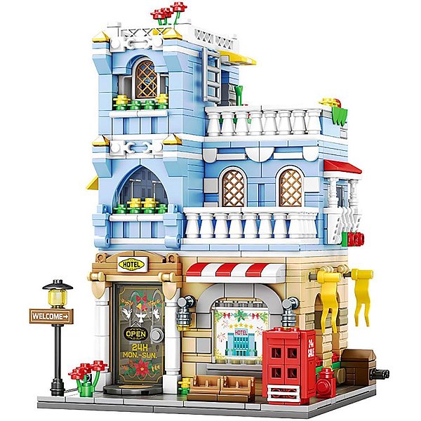 Brinquedo para montar mini cidade hotel 713pcs - bbr toys (unidade)