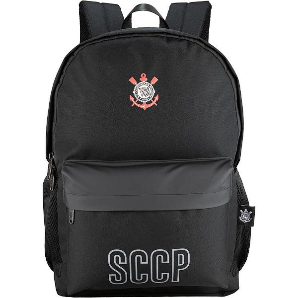 Mochila corinthians preta 3 bolsos - xeryus (unidade)