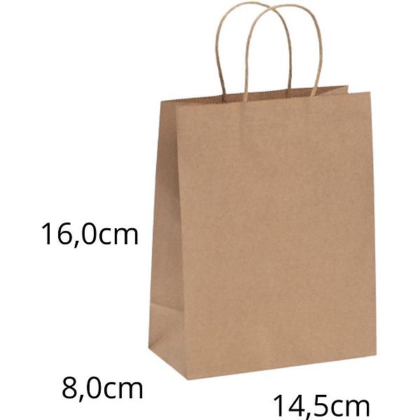 Sacola para presente kraft pp 16x14,5x8cm - scrity (pct.c/10)