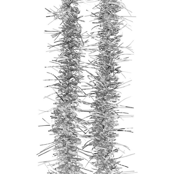 Artigo para decoracao natal festao metaloide 7x200cm prata - kit (pct.c/05)