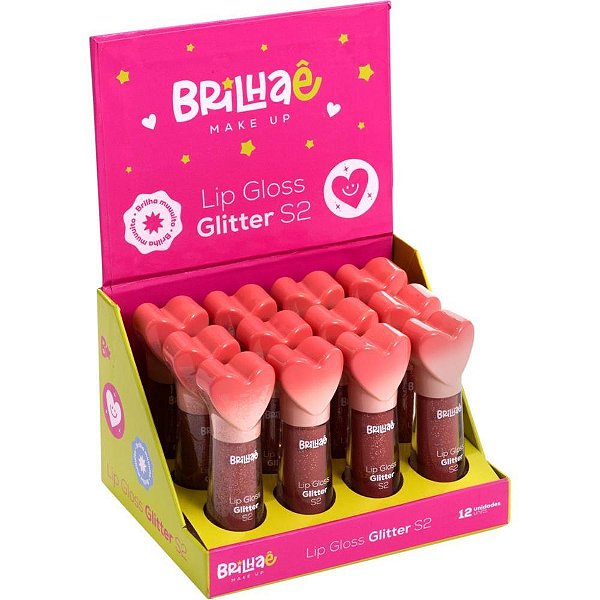 Maquiagem e beleza brilhae lip gloss glitter 4ml - brw (dp.c/12)