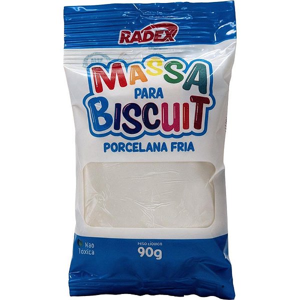 Massa de porcelana fria biscuit 90g. branca - radex (cx.c/10)