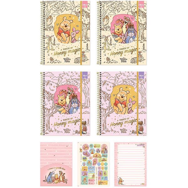 Caderno 01x1 capa dura pooh 60fls. top - tilibra (pct.c/04)