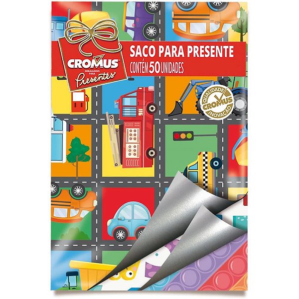 Saco metalizado 30x45cm perolado infantil 30x44cm (sortido) - cromus (pct.c/50)