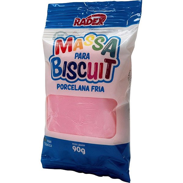 Massa de porcelana fria biscuit 90g. rosa - radex (cx.c/10)