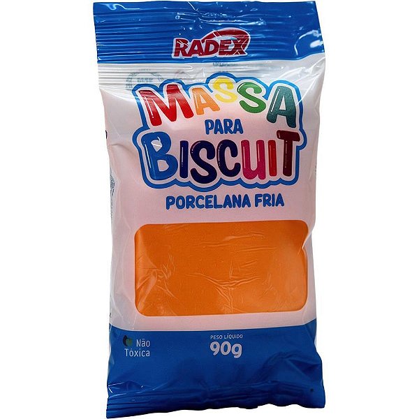 Massa de porcelana fria biscuit 90g. laranja - radex (cx.c/10)