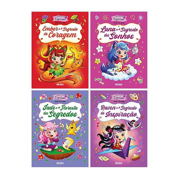 Livro infantil colorir princesas dos segredos 4titulo - bicho esperto (pct.c/04)